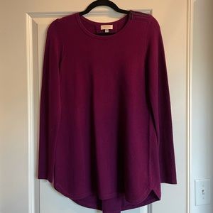 Kinross Cashmere Berry Pleat Back Tunic (XS)